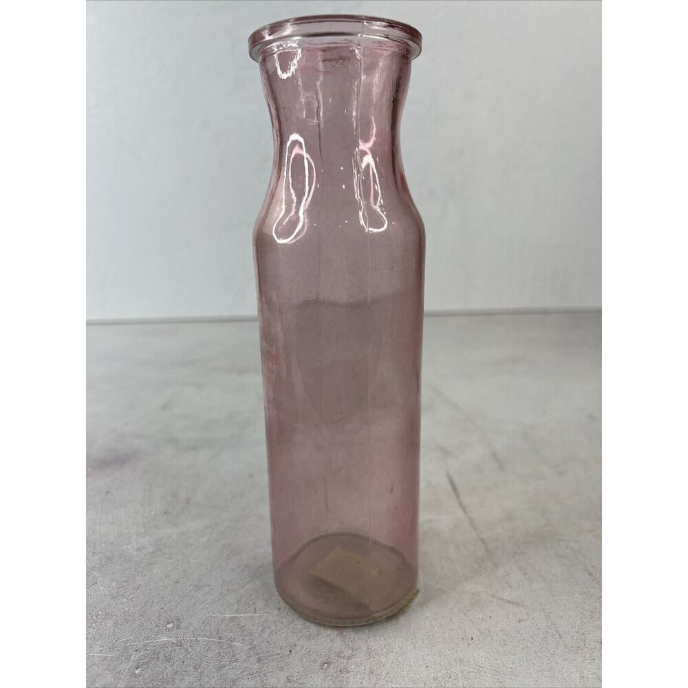 Translucent Pink Glass Tabletop Vase 7.75” H‎